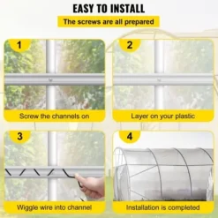 Springtråd och låskanalsats, 200x3,2x1,3 cm, 30-pack, växthusfäste, aluminiumlegering