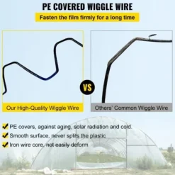 Springtråd och låskanalsats, 200x3,2x1,3 cm, 30-pack, växthusfäste, aluminiumlegering