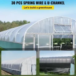 Springtråd och låskanalsats, 200x3,2x1,3 cm, 30-pack, växthusfäste, aluminiumlegering