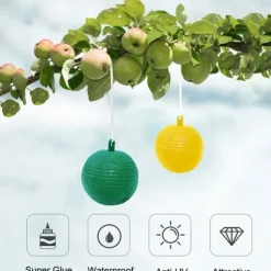 4st hängande flugfälla boll fruktflugefångare klibbig fälla utomhus skadedjursfångare för trädgårdsväxter
