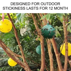 4st hängande flugfälla boll fruktflugefångare klibbig fälla utomhus skadedjursfångare för trädgårdsväxter