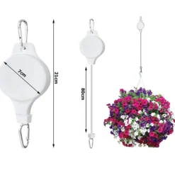 2st Justerbara Upphängningskrokar för Blomkrukor | Höj- och Sänkbara Hängare