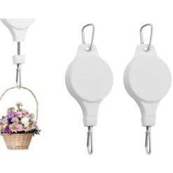 2st Justerbara Upphängningskrokar för Blomkrukor | Höj- och Sänkbara Hängare