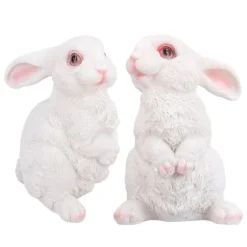Söt kanin Skulptur Harts Hantverk Trädgård Kanin Dekoration Simulering Kanin Staty för gräsmatta Trädgård uteplats