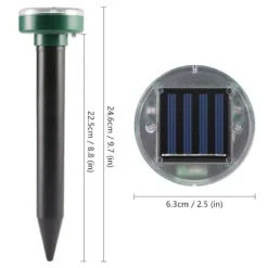 4st rund 400-1000Hz soldriven ultraljudsskydd mot skadedjur, trädgård råttavvisande, IP65 vattentät, enkel och säker att använda