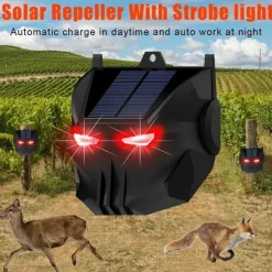 2st soldriven djuravvisande lampa Röd LED blinkande rovdjursavskräckande ljus