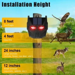 2st soldriven djuravvisande lampa Röd LED blinkande rovdjursavskräckande ljus