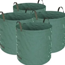 4st Trädgårdspåse Stark trädgårdsavfallspåse - Fristående och hopfällbar, rivsäker - Återanvändbara 272L soppåsar p[18]