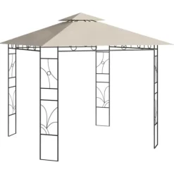 Stabil paviljong 3x3 m - Skydd för utomhusaktiviteter | Färg: Gräddvit | Storlek: 3x3x2,7 m