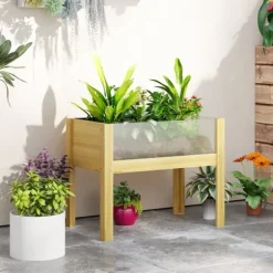 Stadsodlingsplanterare, akrylpaneler, hållbart furu trä