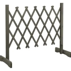 Staket - Living Spaljéstaket grå 120x60 cm massivt granträ