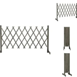 Staket - Living Trädgårdssstaket med spaljé grå 150x80 cm massivt granträ