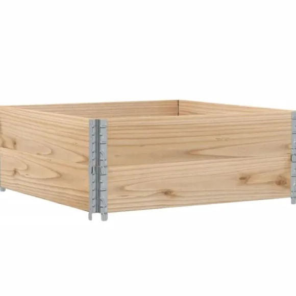Staplingsbar odlingslåda i massivt trä | Storlek: 100x100 cm | Färg: Furu