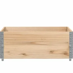 Staplingsbar odlingslåda i massivt trä | Storlek: 100x100 cm | Färg: Furu