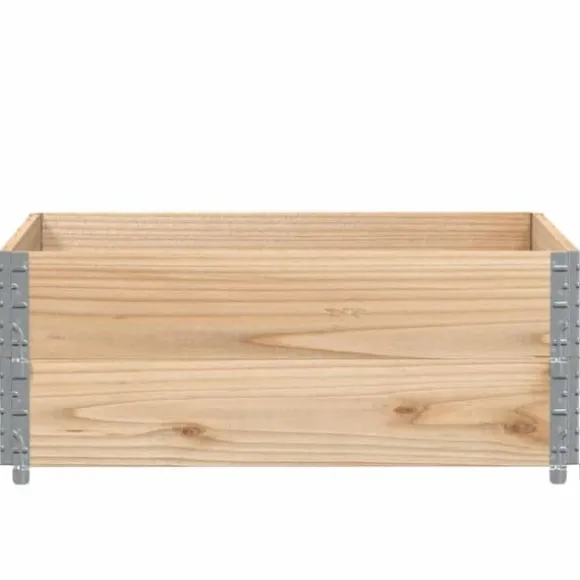 Staplingsbar odlingslåda i massivt trä | Storlek: 100x100 cm | Färg: Furu