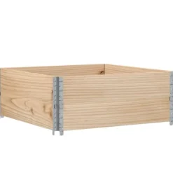 Staplingsbar odlingslåda i massivt trä | Storlek: 100x100 cm | Färg: Furu