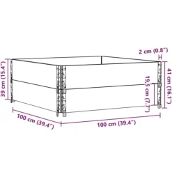Staplingsbar odlingslåda i massivt trä | Storlek: 100x100 cm | Färg: Furu