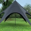 Star Tent 10m Diameter, 3.8m Height, Black Polyester, Waterproof, Tear-resistant, Durable, Weatherproof - Ideal for Events