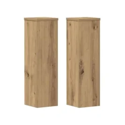 Stöd för växter i ingenjörsträ - vidaXL - 2 delar - Hantverks-ek - Rå - 17x17x60 cm