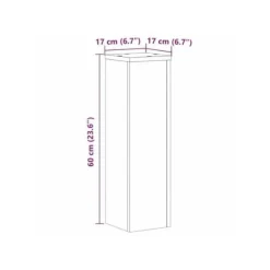 Stöd för växter i ingenjörsträ - vidaXL - 2 delar - Hantverks-ek - Rå - 17x17x60 cm