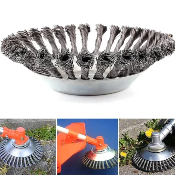 Stålborste Plattrengöring för Röjsåg 20cm