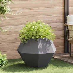 Ställning i stål - vidaXL - 75x75x60 cm - Svart - Rektangulär design - Utomhusbruk - Monterings krävs