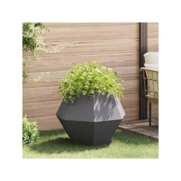 Ställning i stål - vidaXL - 75x75x60 cm - Svart - Rektangulär design - Utomhusbruk - Monterings krävs