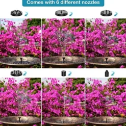 Stor Solcellsdriven Fontän med Batteri och Belysning 16cm