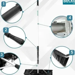 Stor teleskopisk snöskyffel tak snöröjning aluminium 600cm