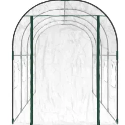 Stort växthus i PVC & pulverlackerat stål - Skydda dina växter | Färg: Genomskinlig | Storlek: 160x400x190 cm