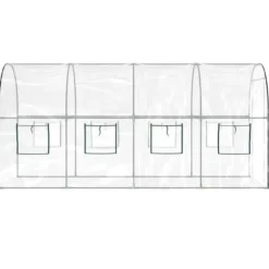 Stort växthus i PVC & pulverlackerat stål - Skydda dina växter | Färg: Genomskinlig | Storlek: 160x400x190 cm