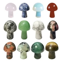 12st/set 20mm mini kvartssten svampstatyer, trädgårds-/gårdsdekorationshantverk