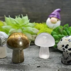 12st/set 20mm mini kvartssten svampstatyer, trädgårds-/gårdsdekorationshantverk