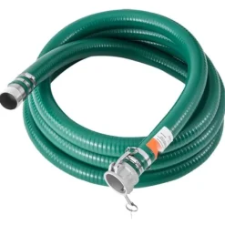 Sugslang 2 tum x 20 fot, högkvalitativ grön slang med kopplingar, professionell användning, idealisk för trädgård och industriella applikationer