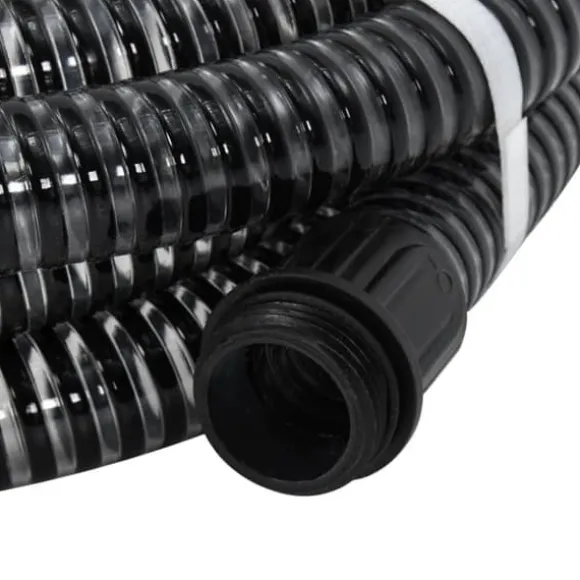 Sugslang med kopplingar mässing svart 1,1" 7 m PVC
