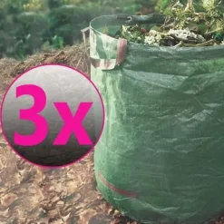 SunDeluxe trädgårdsavfallspåse - Heavy Duty PE 272L - Återanvändbar, hopfällbar, vattentät och transportabel