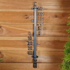 Svart utomhustermometer 41 cm