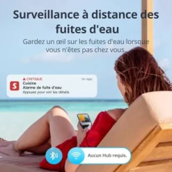 SwitchBot WiFi Vattendetektor - 3 Paket, 100dB Larm, IP67