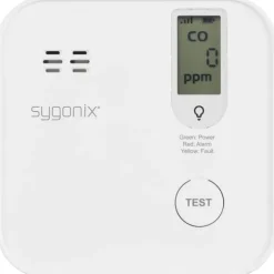 Sygonix Kolmonoxid-detektor Set inkl. 5 års batteri, Med app-styrning batteri Detektering Kolmonoxid