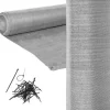 Synlig skyddsnät - rullgardin för skugga - 90 procent - 1,5 x 50 m - solskyddsnät - integritetsskydd - grå - inkl. monteringskit - trädgård
