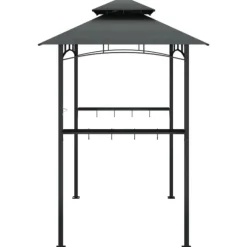 Tak för grill med sidohyllor antracit 240x150x243 cm stål