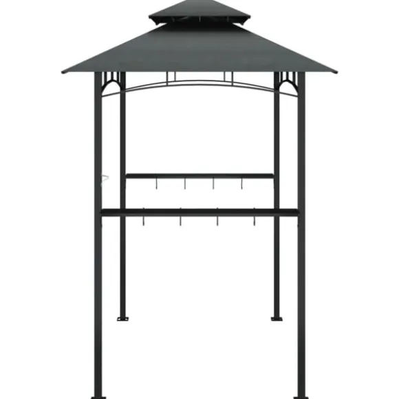 Tak för grill med sidohyllor antracit 240x150x243 cm stål