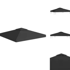 Tak till partytält & lusthus - Living Paviljongtak med ventilering 310 g/m² 3x3 m svart