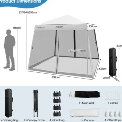 Tak, 300x300x237/246/255 cm, Vit
