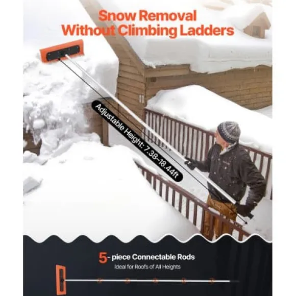 Taksnöskrapa, 225-562 cm x 45 cm x 16 cm, Silver, Skumblad