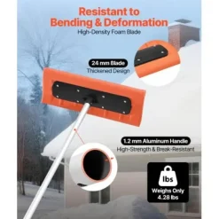 Taksnöskrapa, 225-562 cm x 45 cm x 16 cm, Silver, Skumblad