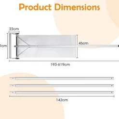 Taksnöskrapa, 193-619x47x22 cm, Silver