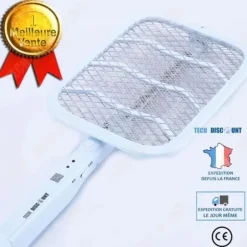 TD® hopfällbar uppladdningsbar elektrisk myggsmällare teleskopisk myggdödande elektrisk cang swatter kraftfullt myggmedel mé