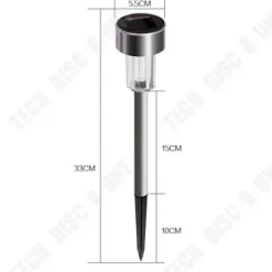 TD® Solar Litet rostfritt stålrör Ljus Hushåll Vattentät Utomhus LED Trädgård Landskap Ljus Gräsmatta Ljus 8 delar