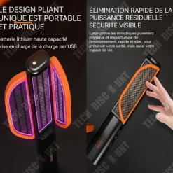 TD USB Elektrisk Myggsmällare Hopfällbar Två-i-ett Bärbar Uppladdningsbar Mute Hushålls elektrisk chock Myggsmällare